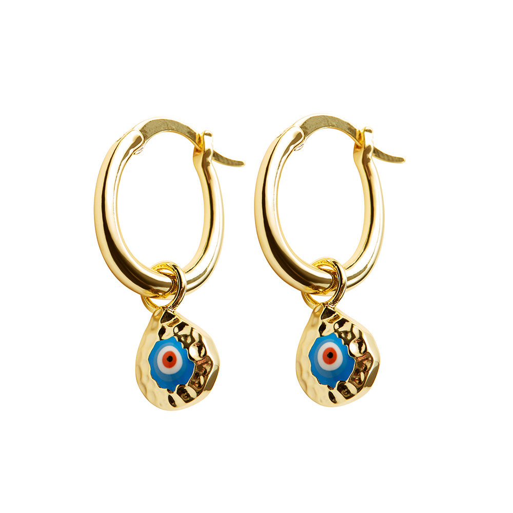 Sterling silver evil eye earrings | Evil eye danglers | Lucky charm earrings  | — Discovered